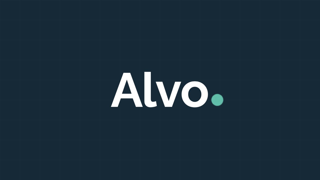 Alvo brand mark on navy