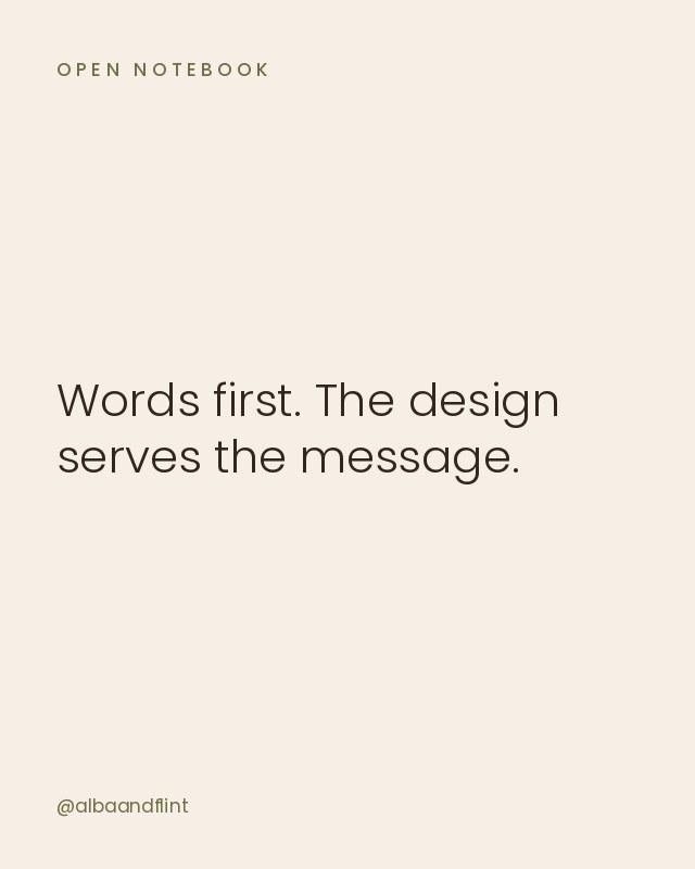 Open notebook post: Words first, design second